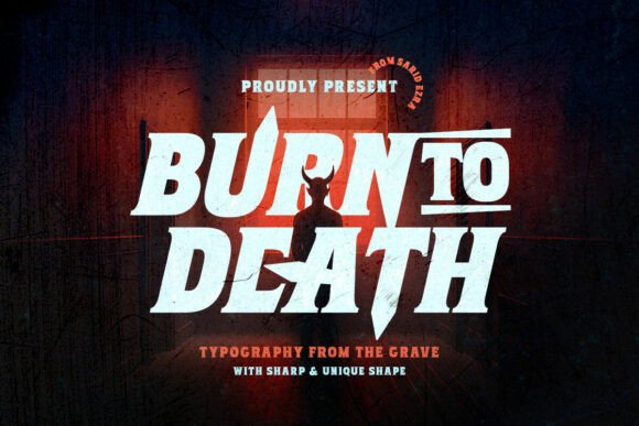 Burntodeath Regular: A Sharp Wedge-Serif Horror Display Typeface